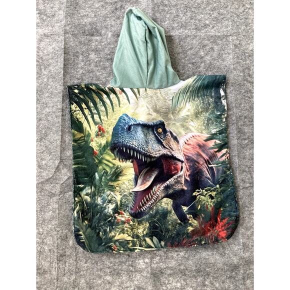 Dinosaur T-Rex Hoodie Mens Large AOP Sleeveless Pool Beach Towel Handmade - Picture 8 of 9